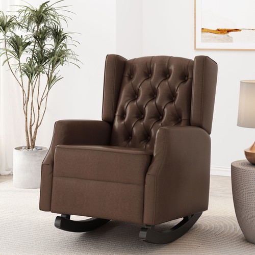 Leather upholstered rocking - leather,